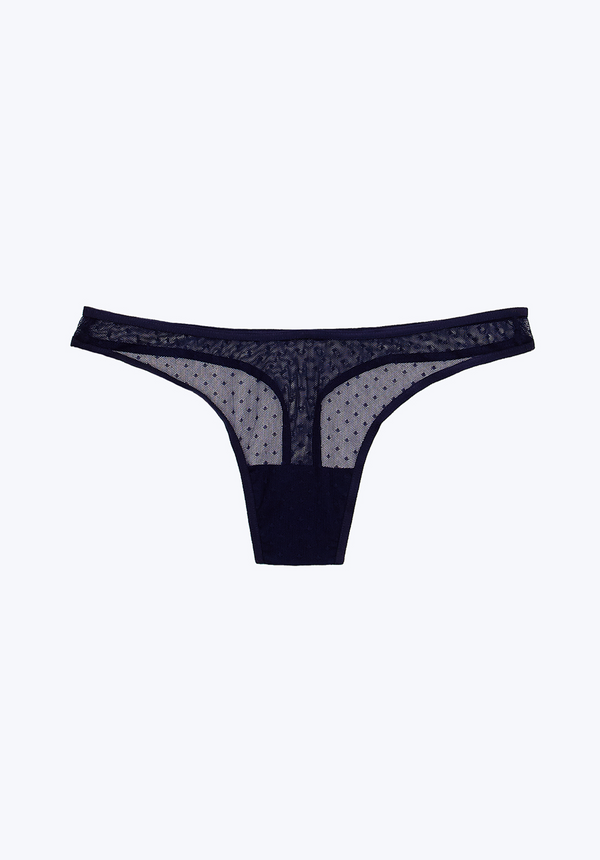sleepy jones Mariko Thong in Navy Swiss Dot