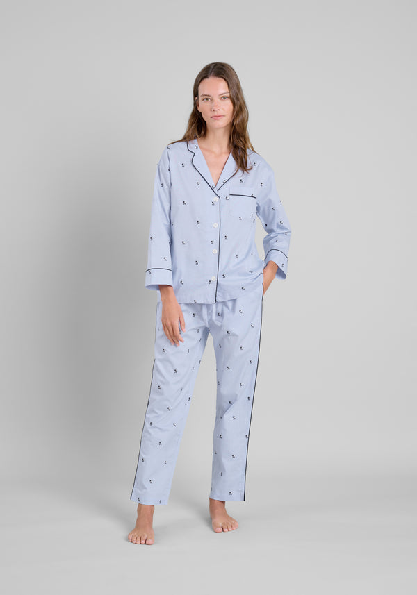 Sleepy Jones Marina Pajama Set In Black Sheep