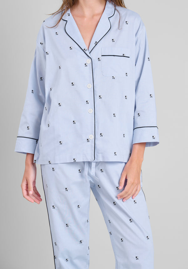 Sleepy Jones Marina Pajama Set In Black Sheep