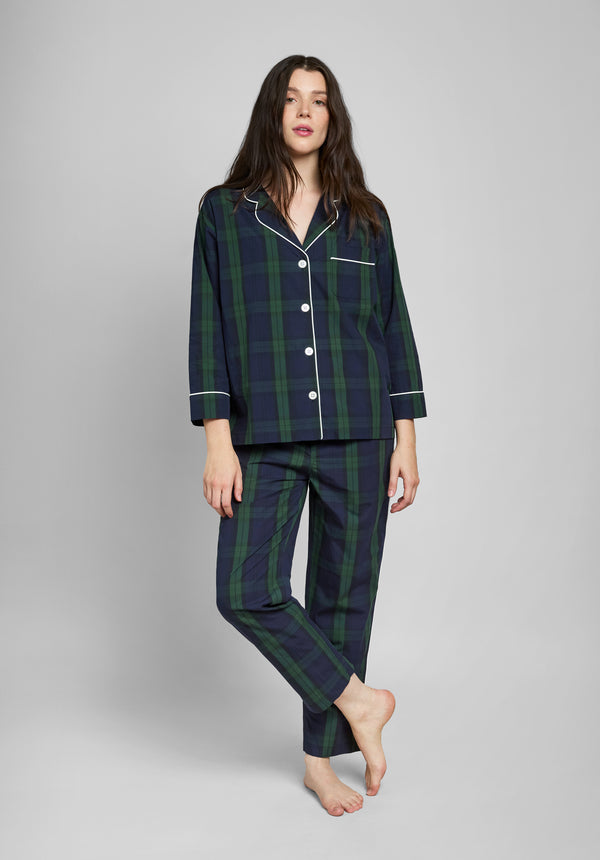sleepy Jones Marina Pajama Set In Blackwatch