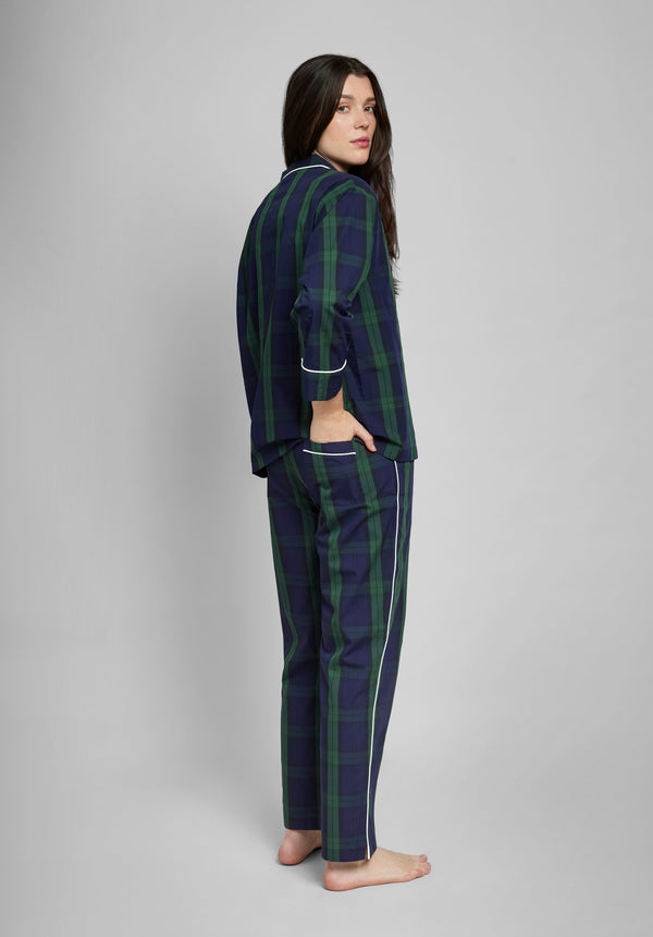 sleepy Jones Marina Pajama Set In Blackwatch