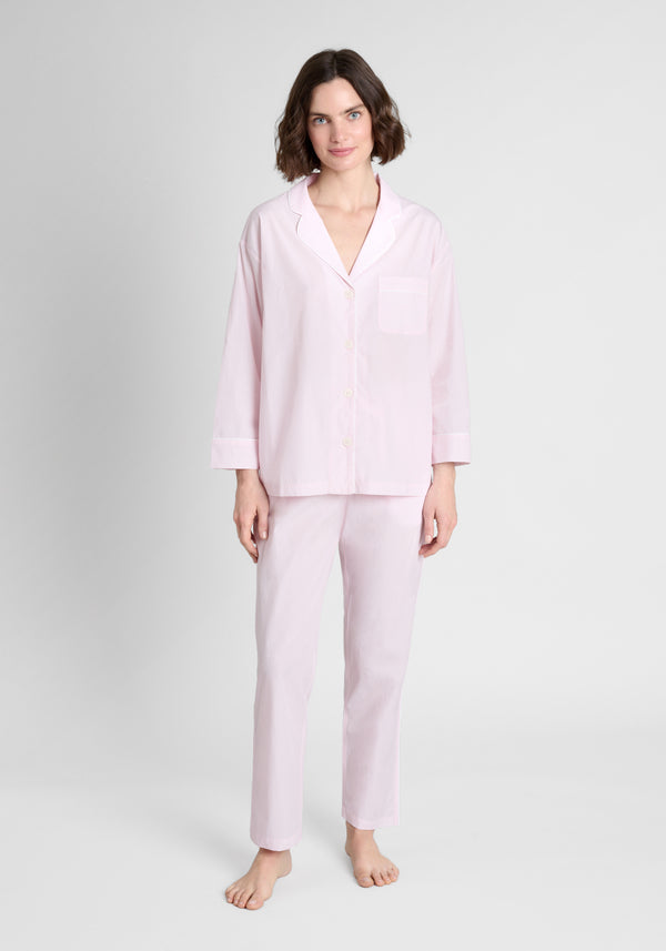 Sleepy Jones Marina Pajama Set In Pink End On End