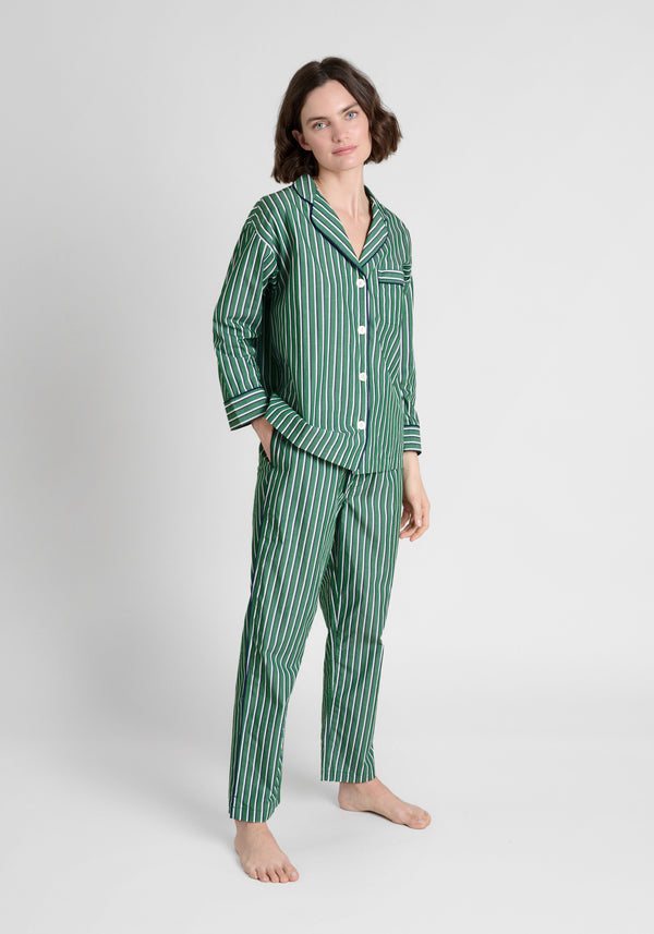 Sleepy Jones Marina Pajama Set In Shadow Stripe