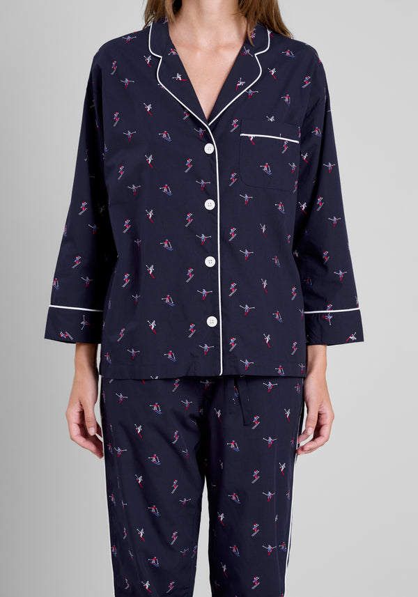 Sleepy Jones Marina Pajama Set In Skier Jacquard
