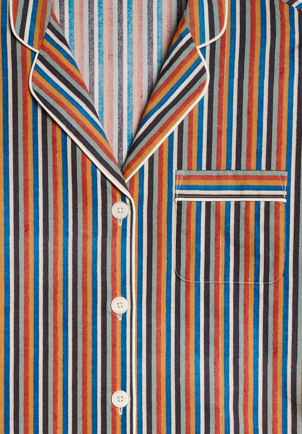 Sleepy Jones Marina Pajama Set In Woodblock Stripe