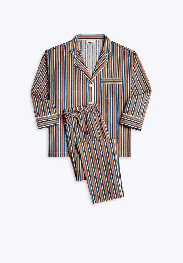 sleepy jones Marina Pajama Set in Woodblock Stripe