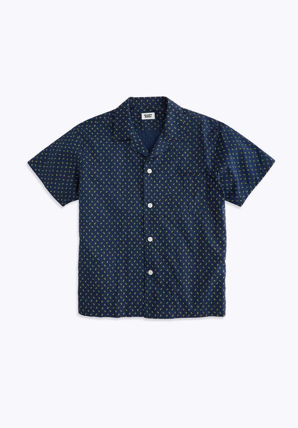 sleepy jones Martin Camp Shirt in Navy Paisley