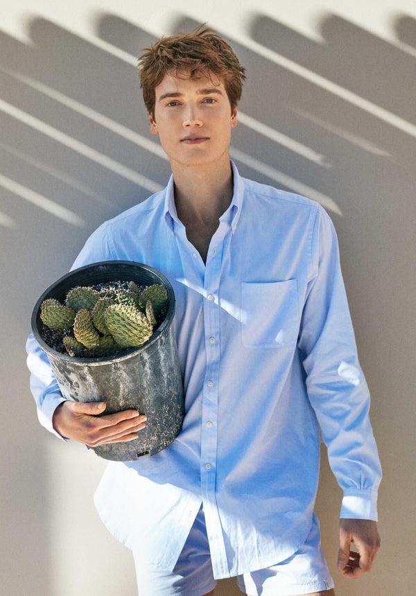 Sleepy Jones Penn Shirt In Blue Oxford