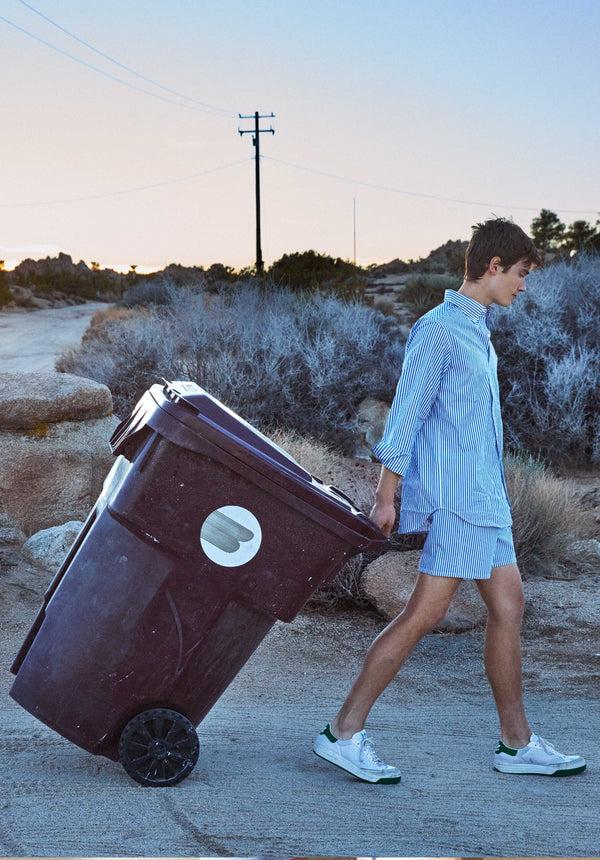 Sleepy Jones Penn Shirt In Blue & White Stripe