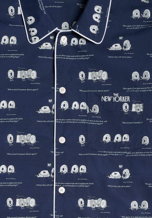Sleepy Jones Sleepy Jones X The New Yorker – The Henry Pajama Set In Dozin' Bagels Navy