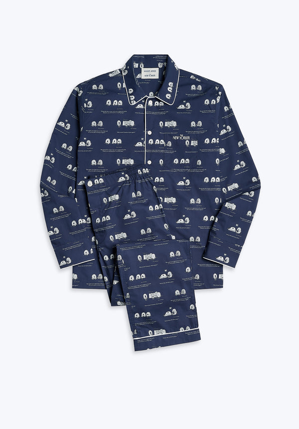 sleepy jones Sleepy Jones x The New Yorker – The Henry Pajama Set in Dozin' Bagels Navy