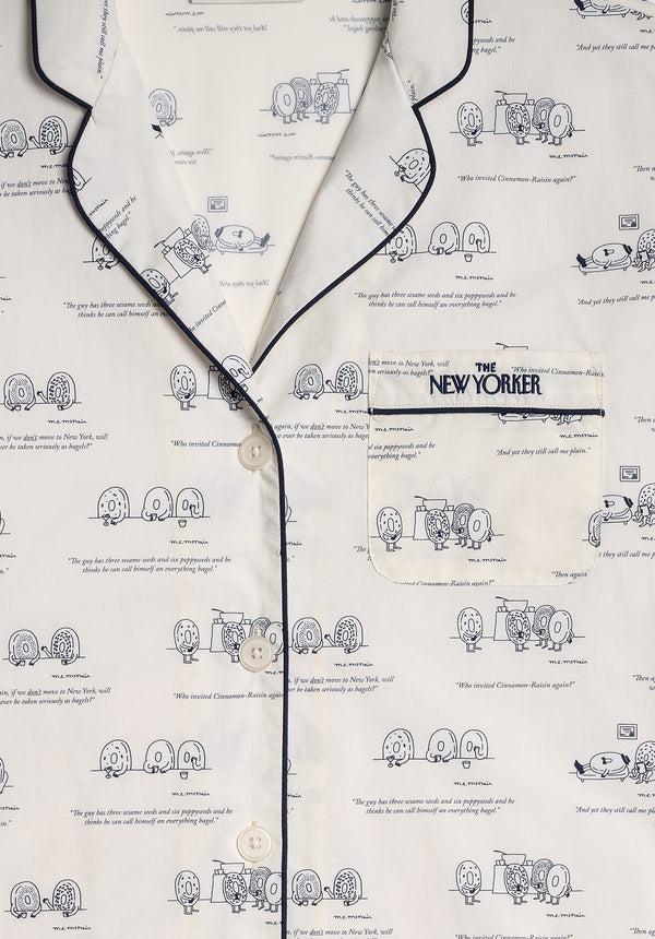 Sleepy Jones Sleepy Jones X The New Yorker – The Marina Pajama Set In Dozin' Bagels Cream