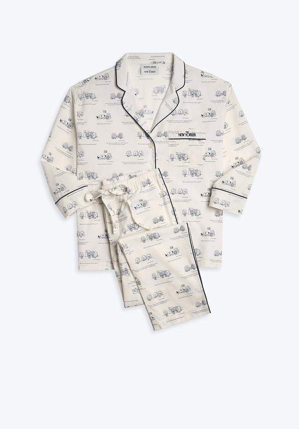 sleepy jones Sleepy Jones x The New Yorker – The Marina Pajama Set in Dozin' Bagels Cream