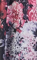 Slenderella Animal Floral Print Satin 36" Chemise And 40" Wrap Set GL2785