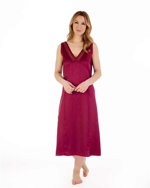 Slenderella Animal Jacquard Satin 45" Nightdress GL88721