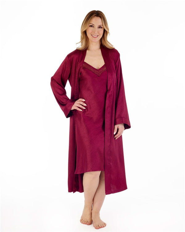 Slenderella Animal Jacquard Satin 46" Kimono Wrap GL88724