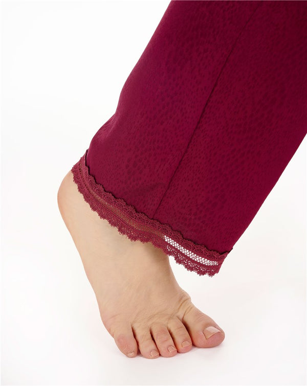 Slenderella Animal Jacquard Satin V Neck Cami & Trouser Set GL88722