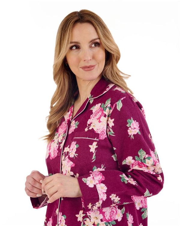 Slenderella Bold Floral Flannel & Interlock 38" Woven Nightshirt NS88205