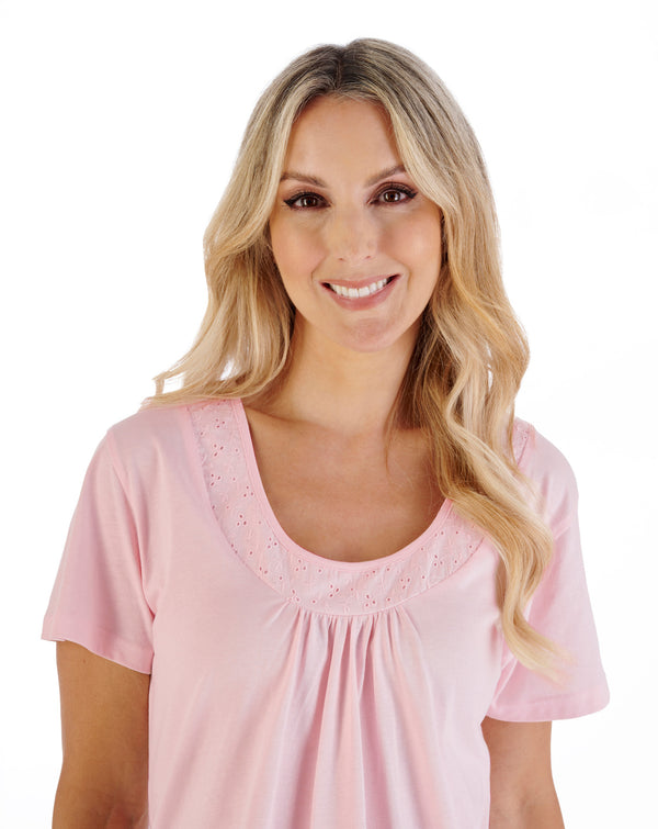 Slenderella Broderie Anglaise 42" Jersey Nightdress ND07107