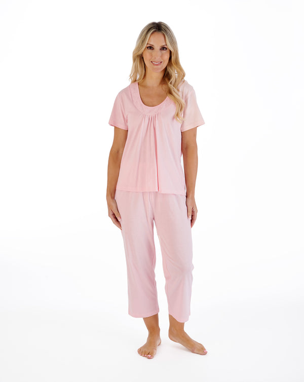 Slenderella Broderie Anglaise Jersey Pyjama PJ07108