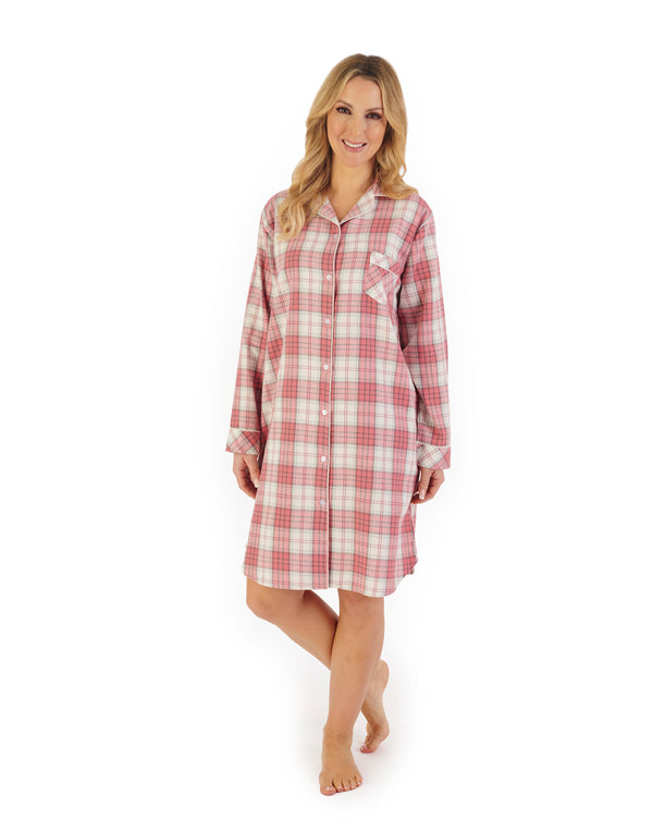 Slenderella Brushed Check 38" Woven Nightshirt NS06205