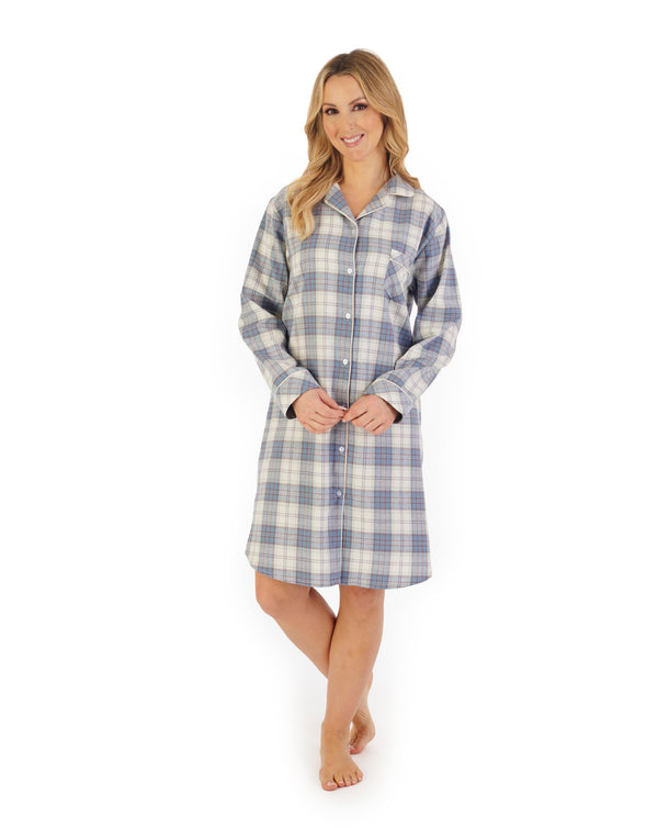 slenderella Brushed Check 38" Woven Nightshirt NS06205