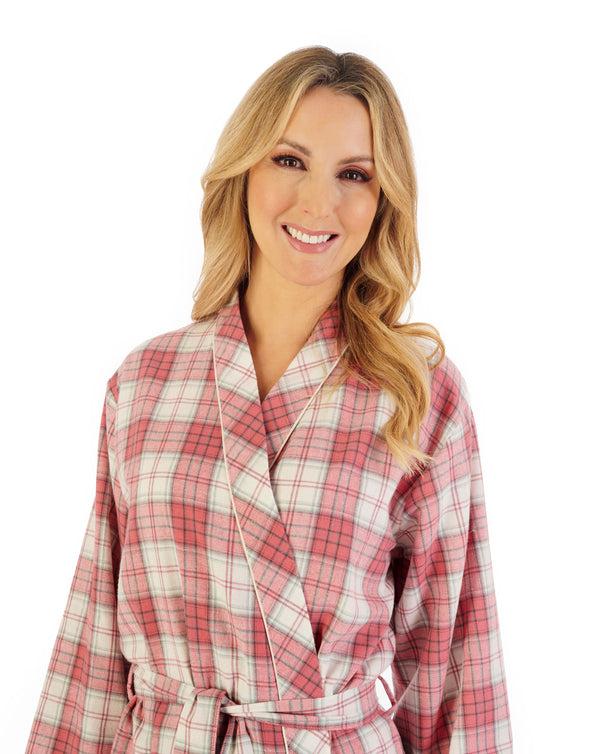 Slenderella Brushed Check 40" Woven Kimono Wrap HC06207