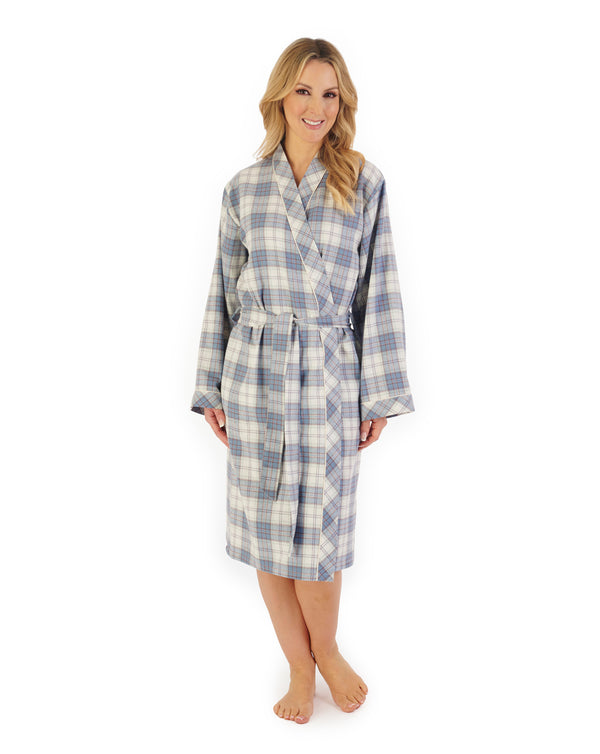 slenderella Brushed Check 40" Woven Kimono Wrap HC06207