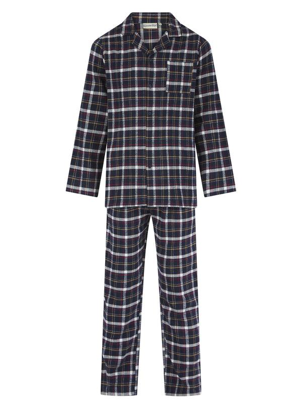 slenderella Brushed Check Print Woven Tailored Pyjama WR04806