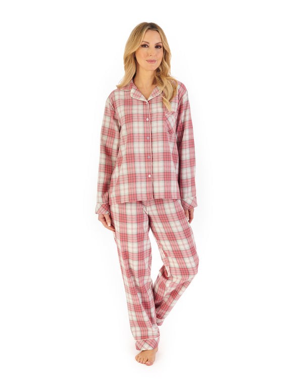 slenderella Brushed Check Woven Tailored Pyjama PJ06206