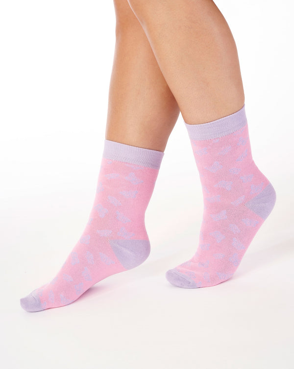 Slenderella Butterfly Leisure Sock (2 Pair Pack) LS186