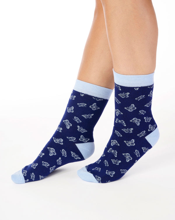 slenderella Butterfly Leisure Sock (2 Pair Pack) LS186