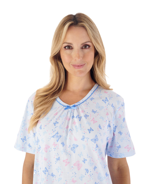 Slenderella Butterfly Print 38" Jersey Nightdress ND03100