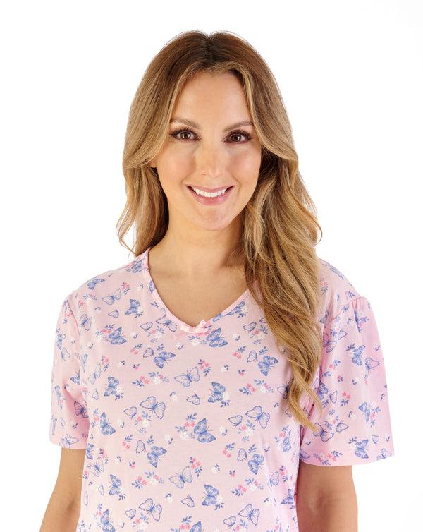 Slenderella Butterfly Print 40" Jersey Nightdress ND07111