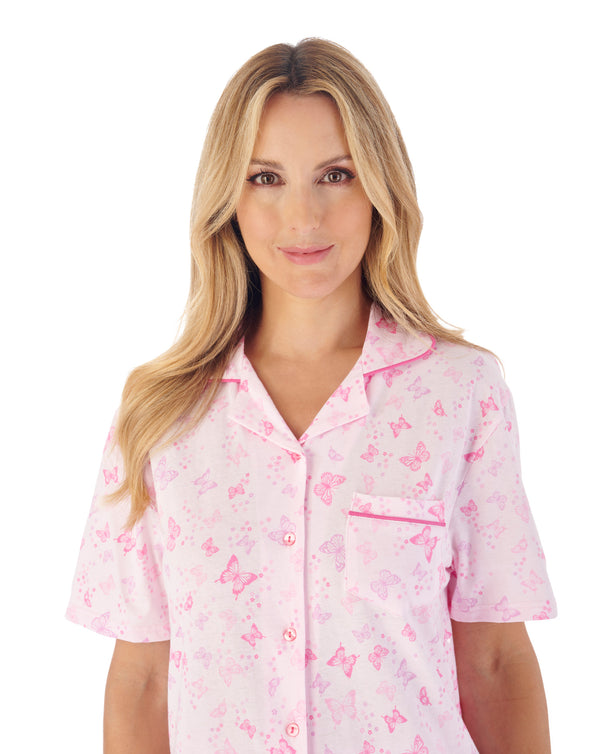Slenderella Butterfly Print Tailored Jersey Pyjama PJ03104