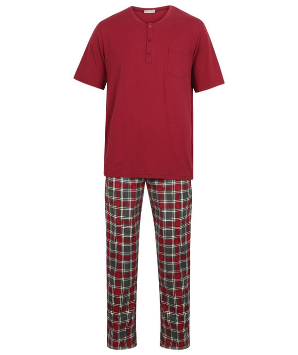 Slenderella Check Flannel Jersey Top And Woven Trouser WR2801