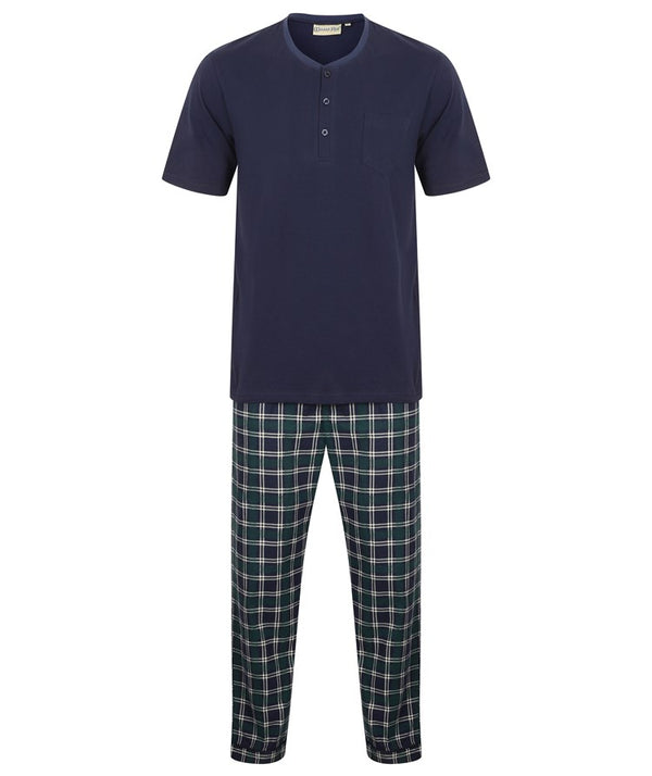 slenderella Check Flannel Jersey Top and Woven Trouser WR2801