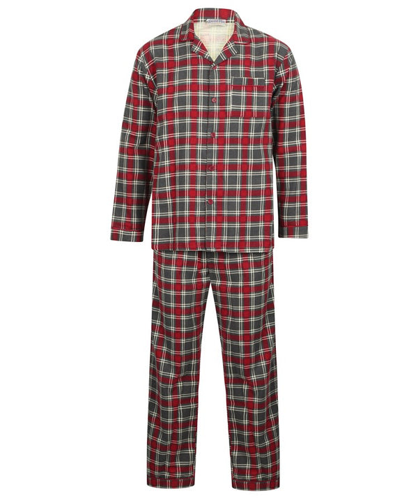 slenderella Check Flannel Tailored Jersey Pyjama WR2802
