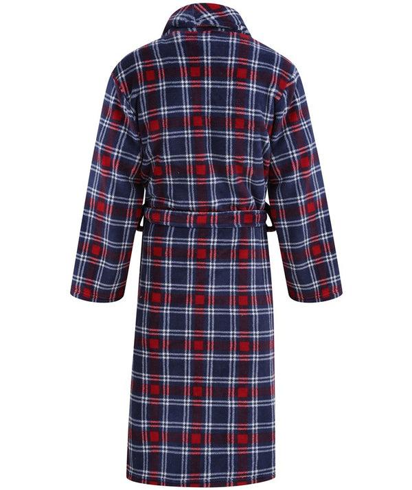 Slenderella Check Print 49" Flannel Fleece Robe WR66840