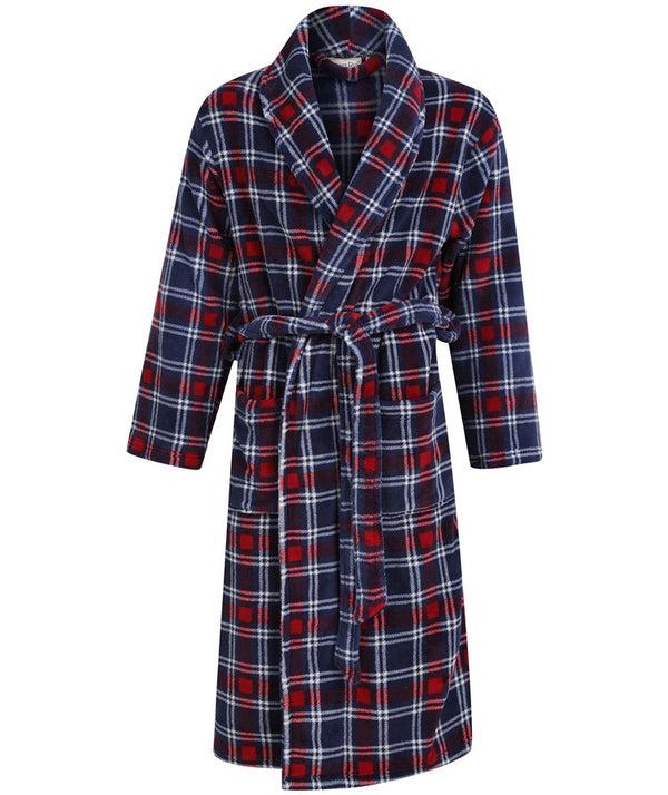 slenderella Check Print 49" Flannel Fleece Robe WR66840