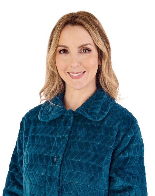 Slenderella Chevron Pattern 25" Button Through Bedjacket BJ88315