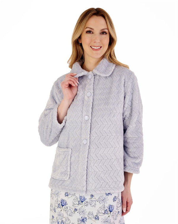 Slenderella Chevron Pattern 25" Button Through Bedjacket BJ88315
