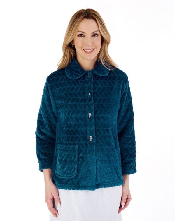 slenderella Chevron Pattern 25" Button Through Bedjacket BJ88315