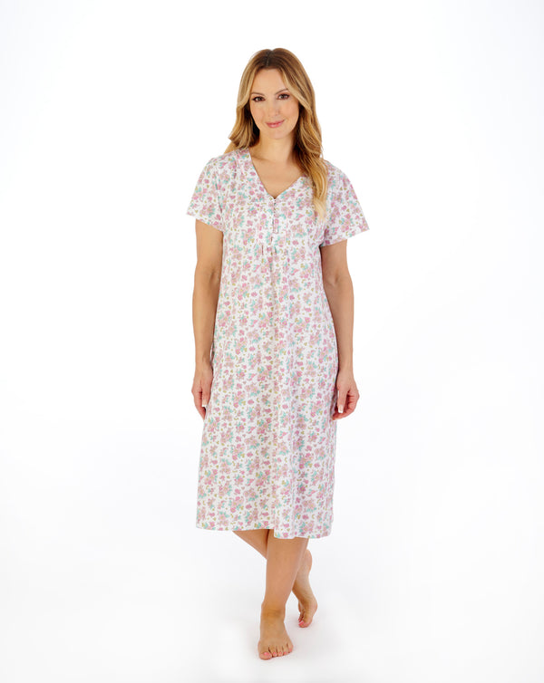Slenderella Classic Floral Print 42" Jersey Nightdress ND05107