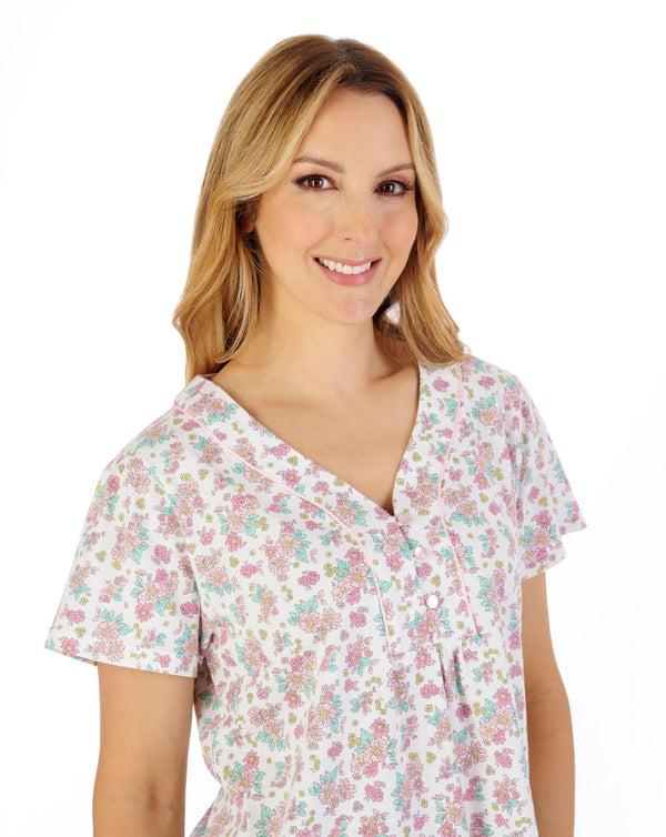Slenderella Classic Floral Print 42" Jersey Nightdress ND05107