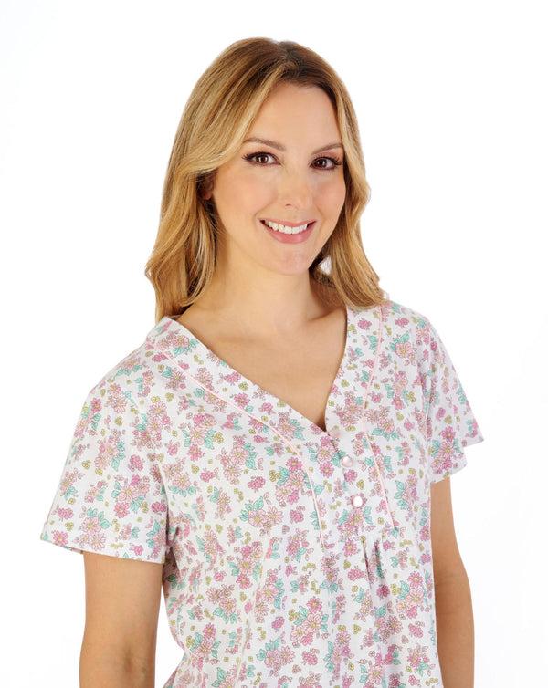 Slenderella Classic Floral Print Jersey Pyjama PJ05108