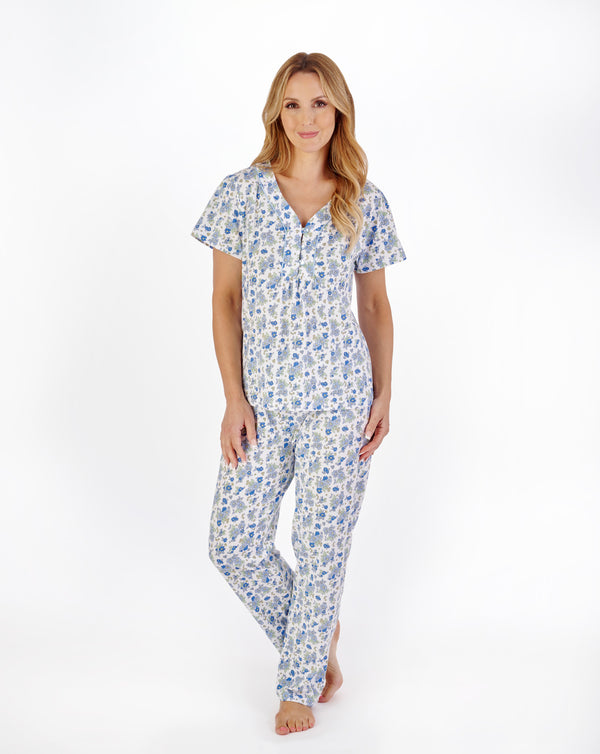 Slenderella Classic Floral Print Jersey Pyjama PJ05108