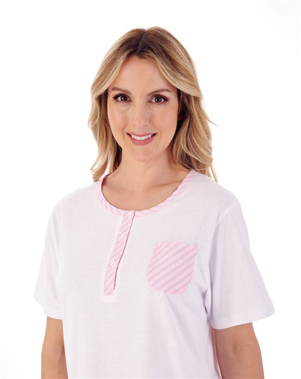 Slenderella Classic Stripe Seersucker Woven Pyjama Set PJ01224