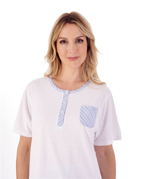 Slenderella Classic Stripe Seersucker Woven Pyjama Set PJ01224