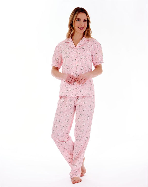 slenderella Daisy Print Tailored Woven Pyjama Set PJ77263
